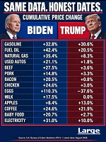 Politicians rely on the fact that the public in general have poor memories. Those on the Left are currently complaining about five dollar gasoline, mostly caused by our current war in the Middle East, hoping voters won't remember that was the price during the Biden years. Click to open a larger and more readable image of the graphic.